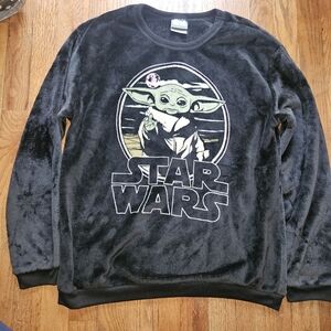Star Wars GROGU BABY YODA BLACK FLEECE Womens SWEATSHIRT
